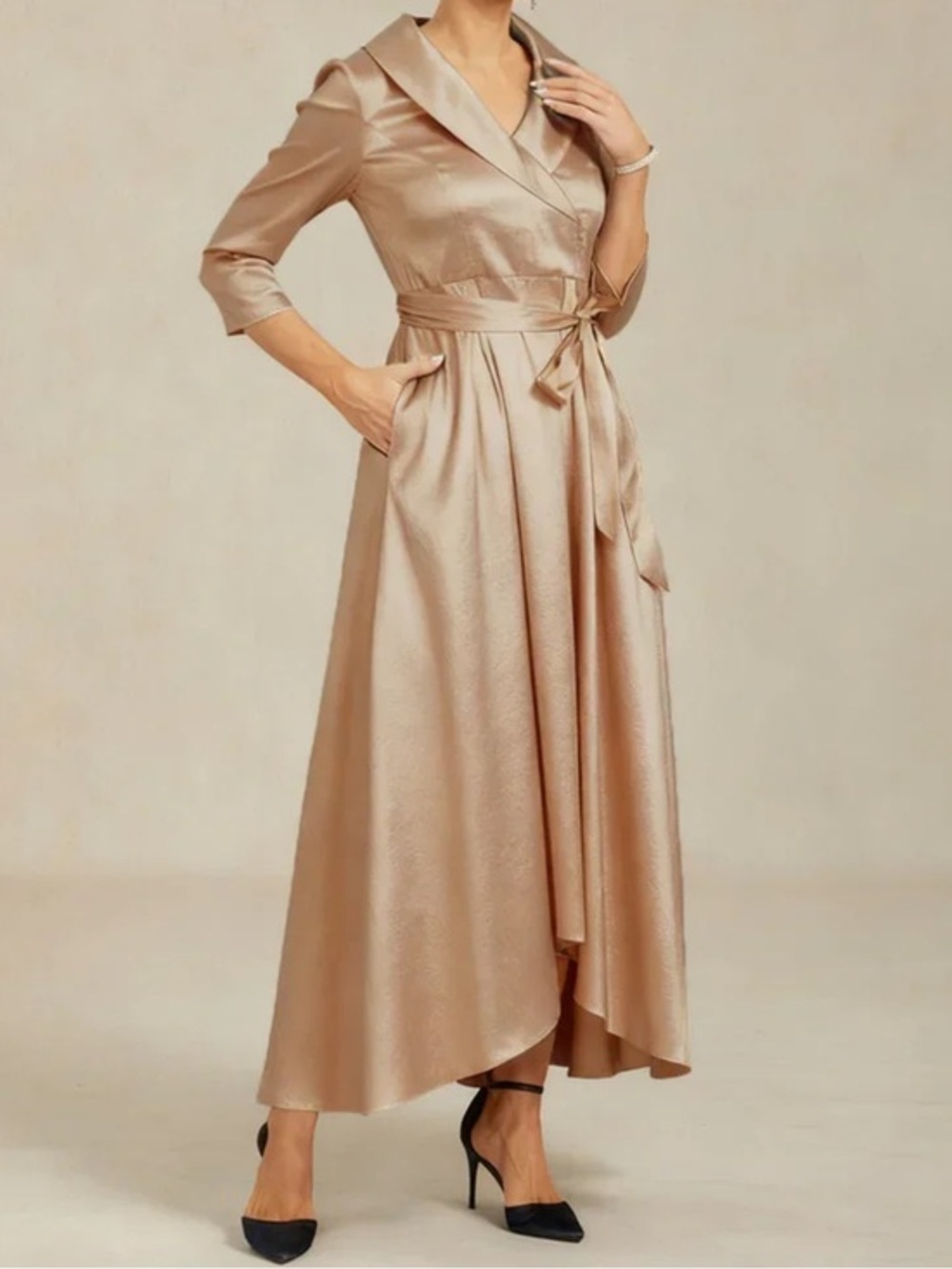 High-Low Taffeta Cocktail Dress